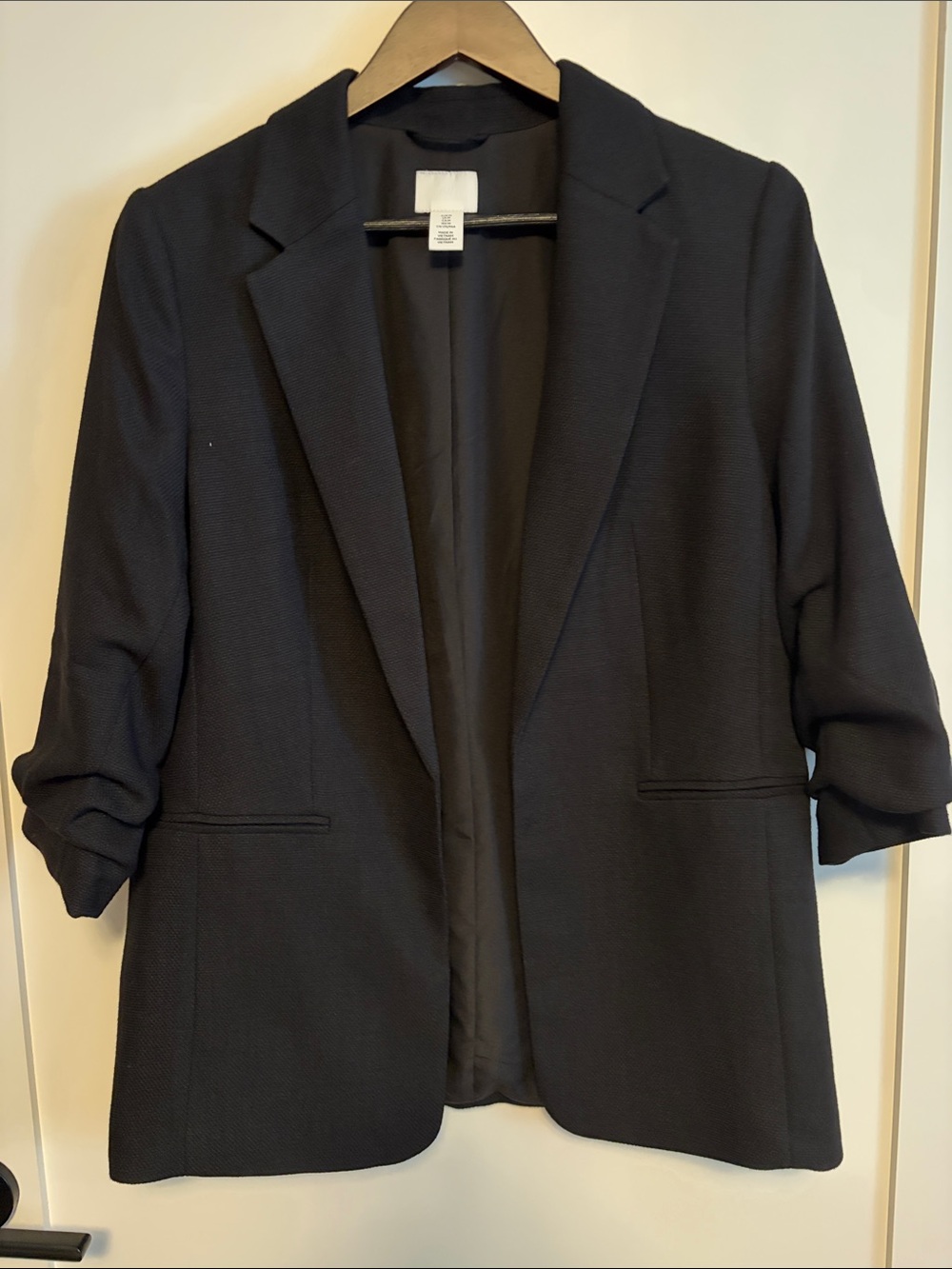 H&M Black Women's Open-Front Blazer Jacket